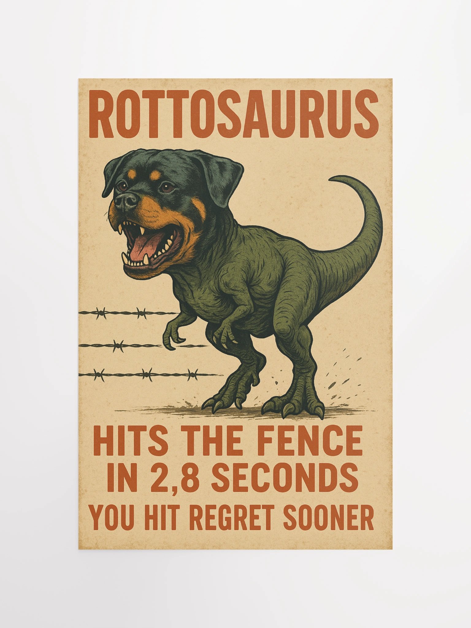 Rottosaurus Hits The Fence In 2.8 Seconds Poster product image (12)