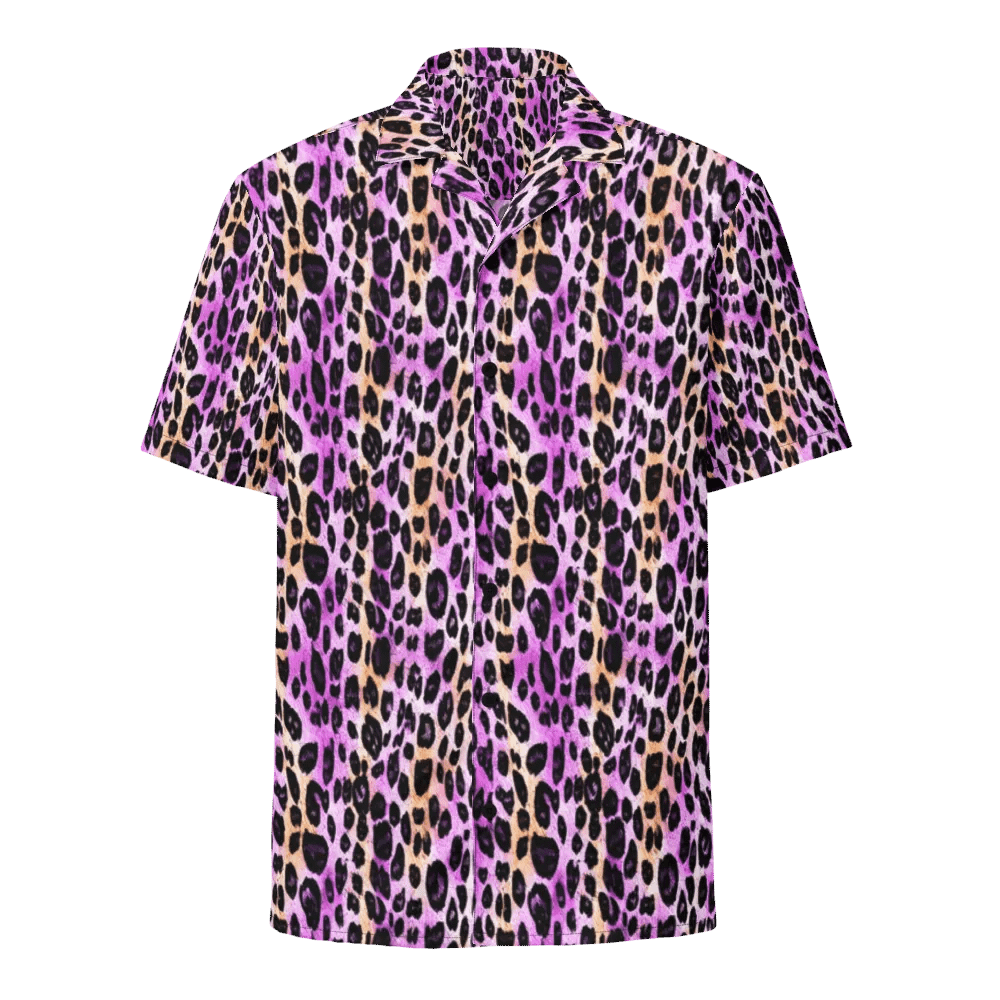 Purple Beige Leopard Hawaiian Shirt product image (1)
