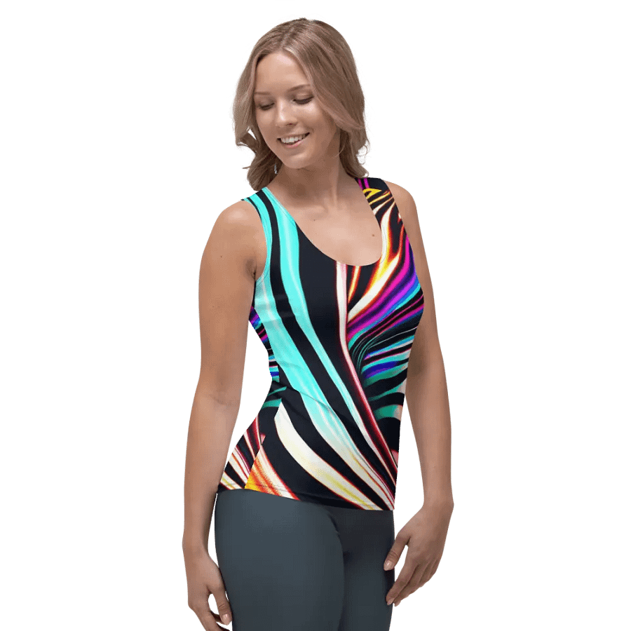 Psychedelic Zebra Stripes Women's Tank Top product image (6)