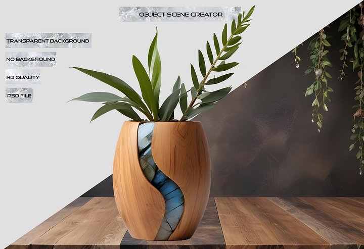 Woodland Flow – Boho Rustic Vase PNG product image (2)