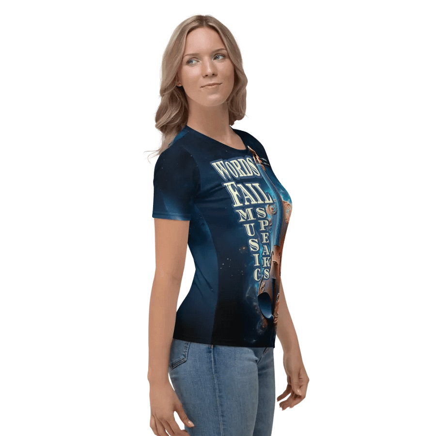 Words Fail Music Speaks All Over Print T-shirt product image (5)