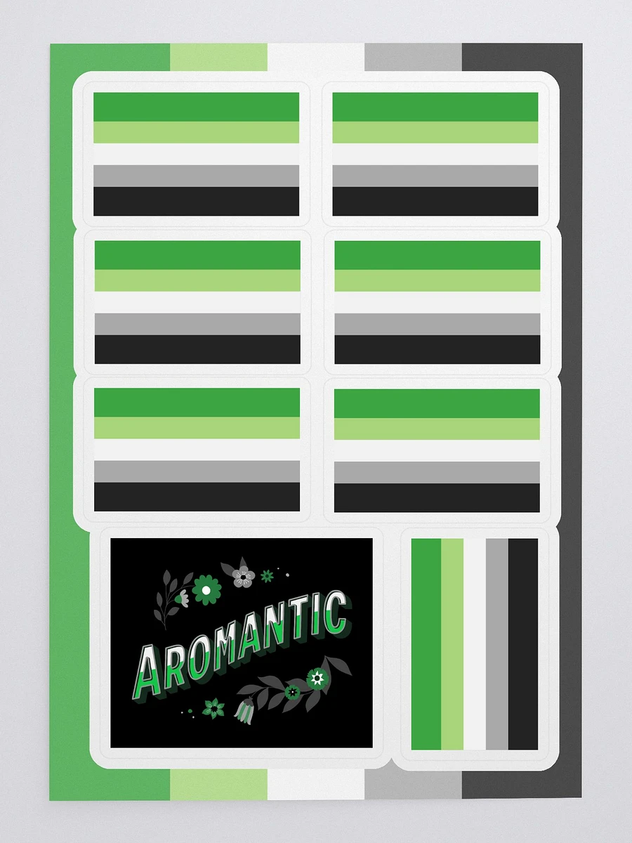 Floral Aromantic & Flags Sticker Sheet product image (3)