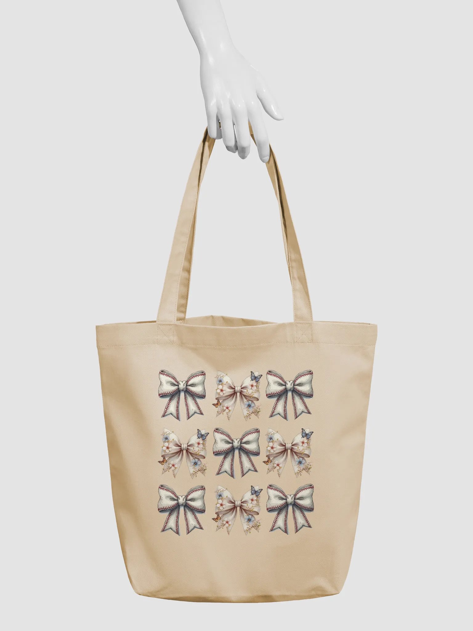 Spring Bows Baseball Butterfly Blooms Tote Bag product image (6)