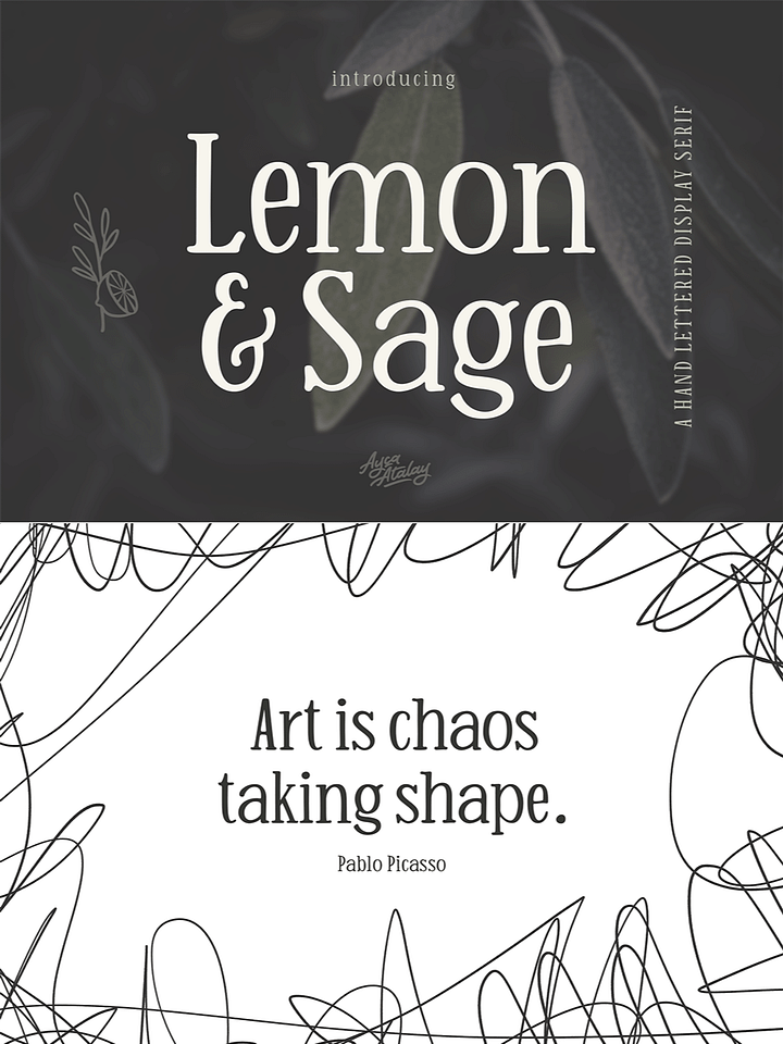 Lemon And Sage | A Handlettered Display Serif product image (1)