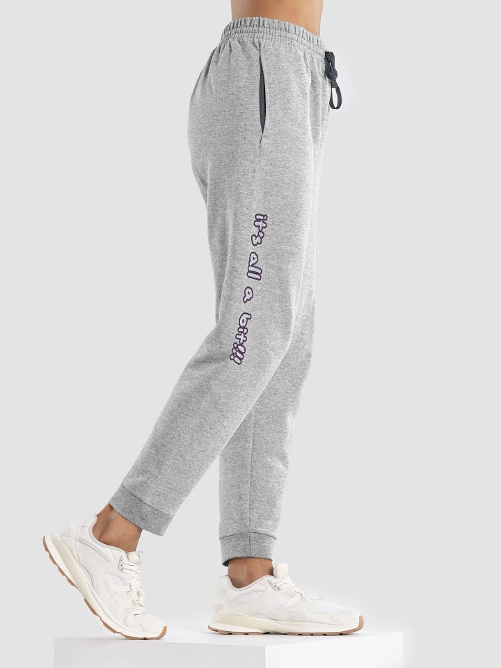 “It’s all a bit!!!” (long lined design, #432A54) unisex joggers product image (2)