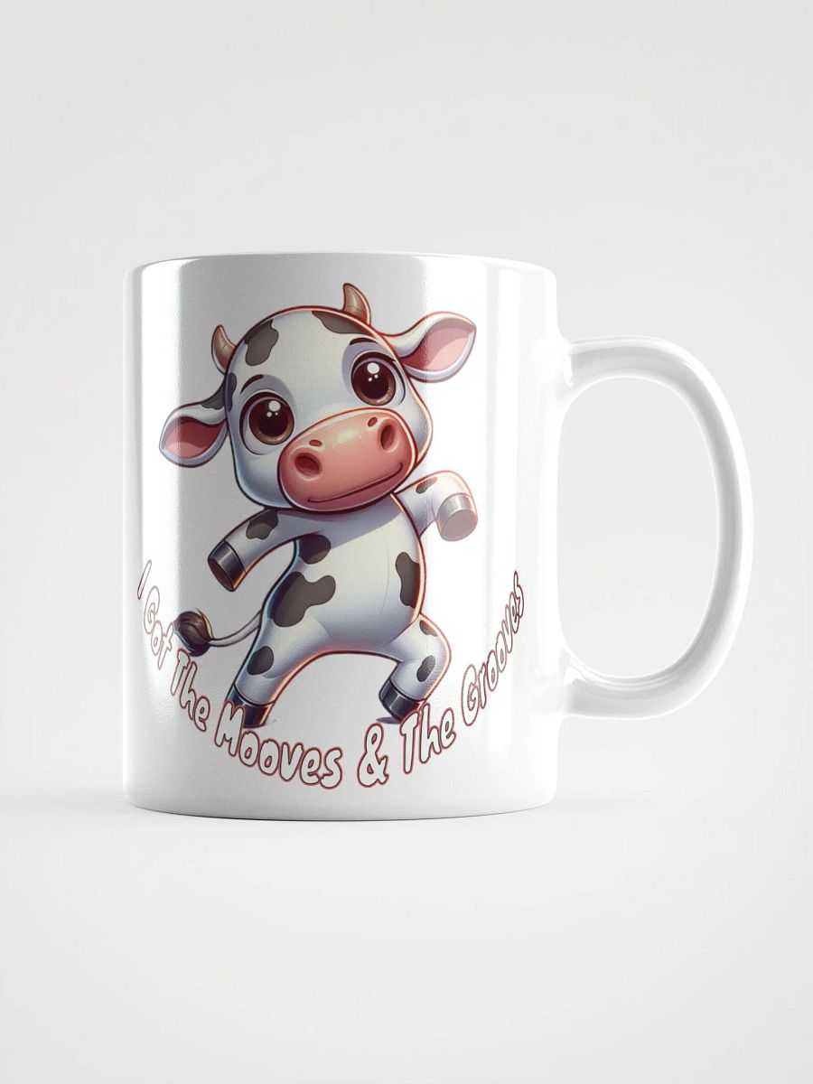 Adorable Dancing Cow Ceramic Mug - 'I Got The Mooves & The Grooves' Cute Cartoon Design product image (2)