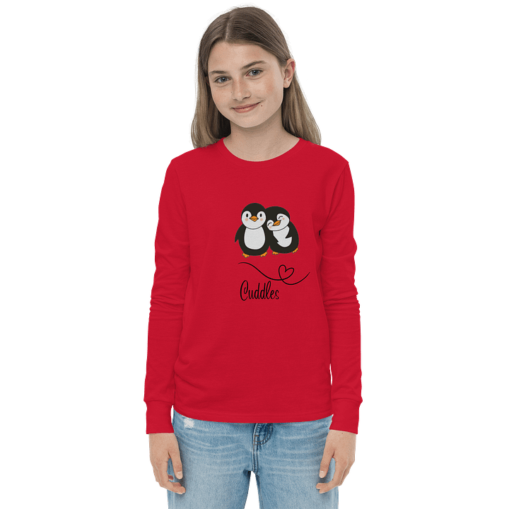 Cuddles Penguin Youth Long Sleeve Tee product image (1)