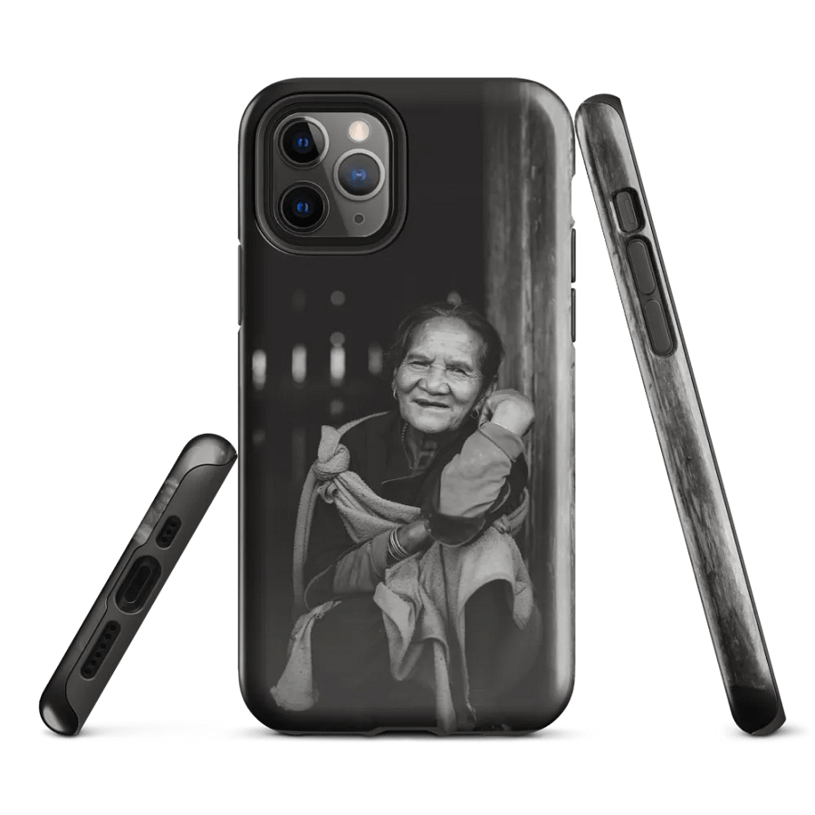 Chic Black and White Phone Case Featuring an Elderly Woman product image (2)