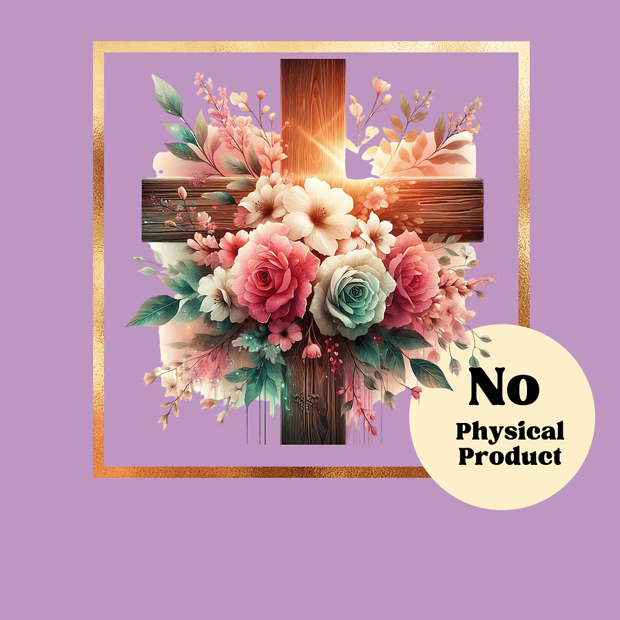 Watercolor Floral Cross product image (4)