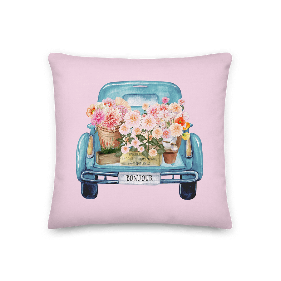 COTTAGE SUMMER FRESH PINK DAHIA TRUCK PILLOW product image (3)