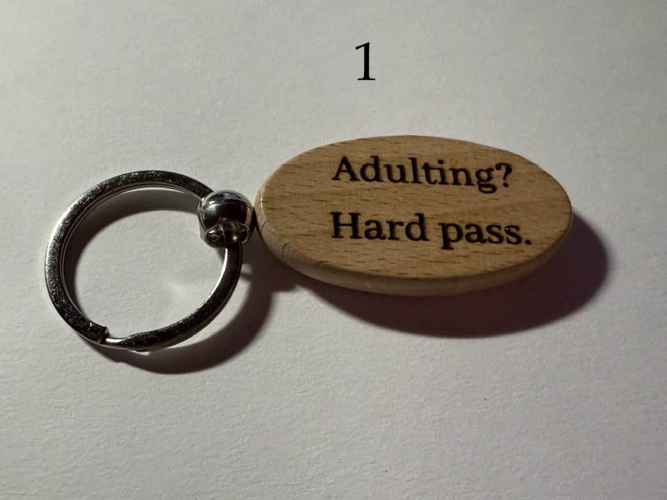 Wooden Engraved Keychains – Funny Aging Sayings | Perfect Birthday Gift | Choose Design by Number product image (1)