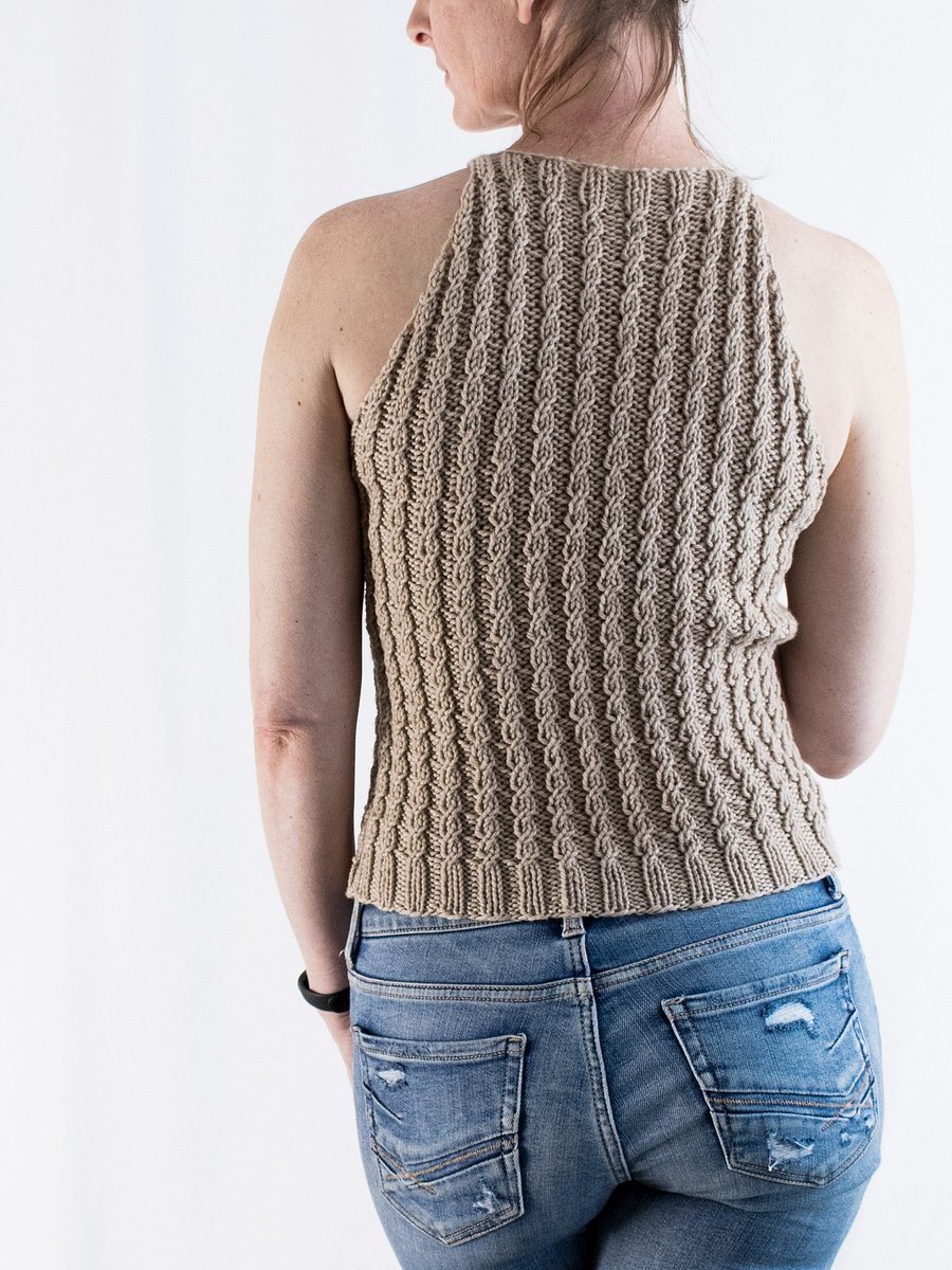 Faux Cable Knit Tank Top - Summer Solstice product image (2)