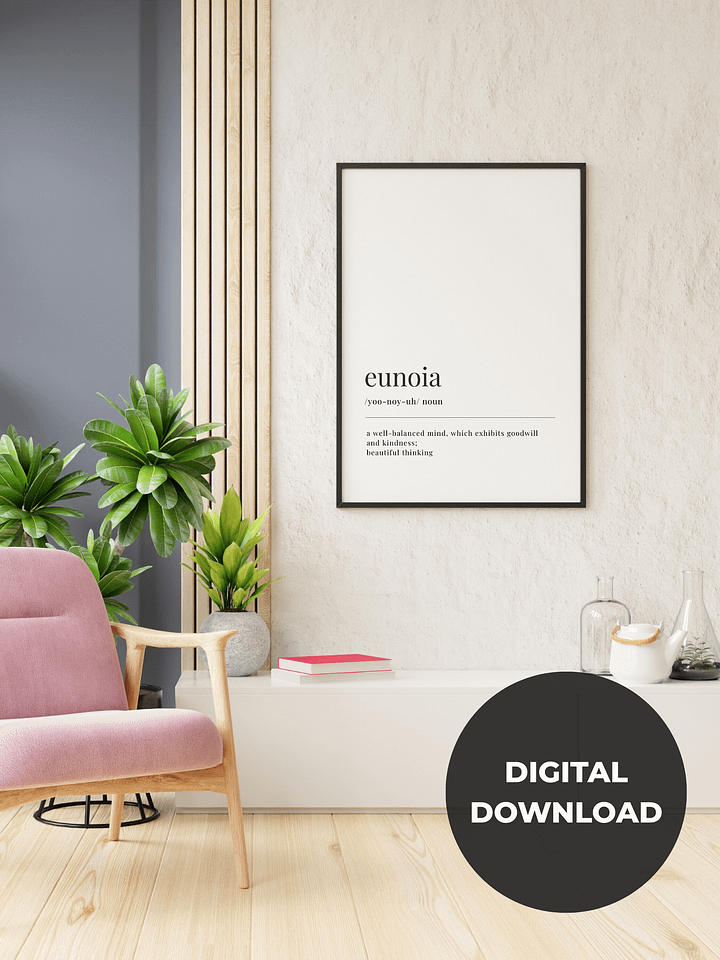 Eunoia Definition Printable Wall Art Digital Download product image (2)