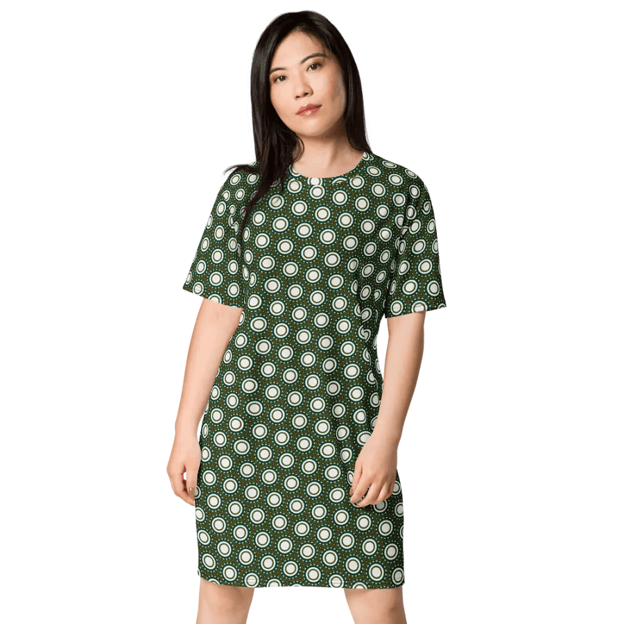 Abstract Circles Repeating Pattern T Shirt Dress product image (3)