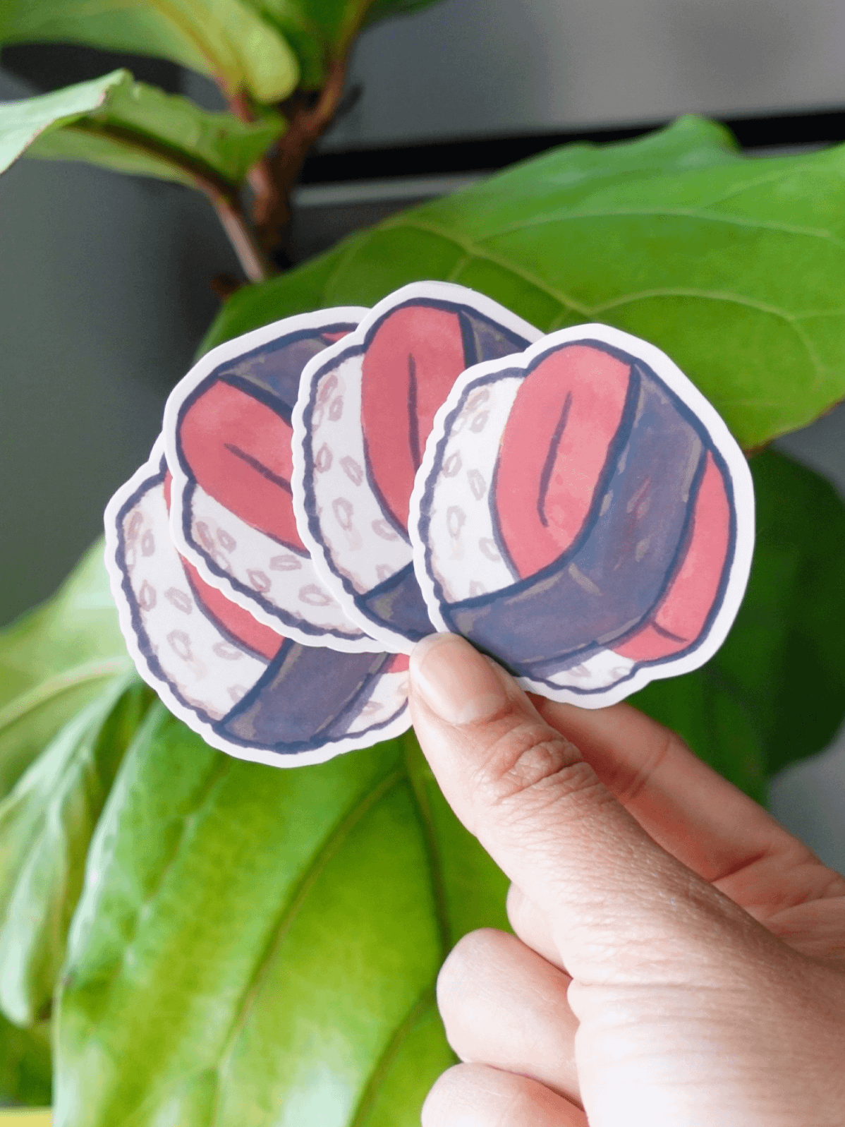 Spam Musubi gouache Waterproof Vinyl sticker product image (2)