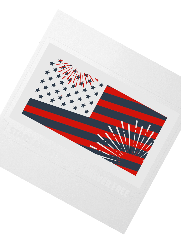 Firework Flag Kiss Cut Stickers product image (2)