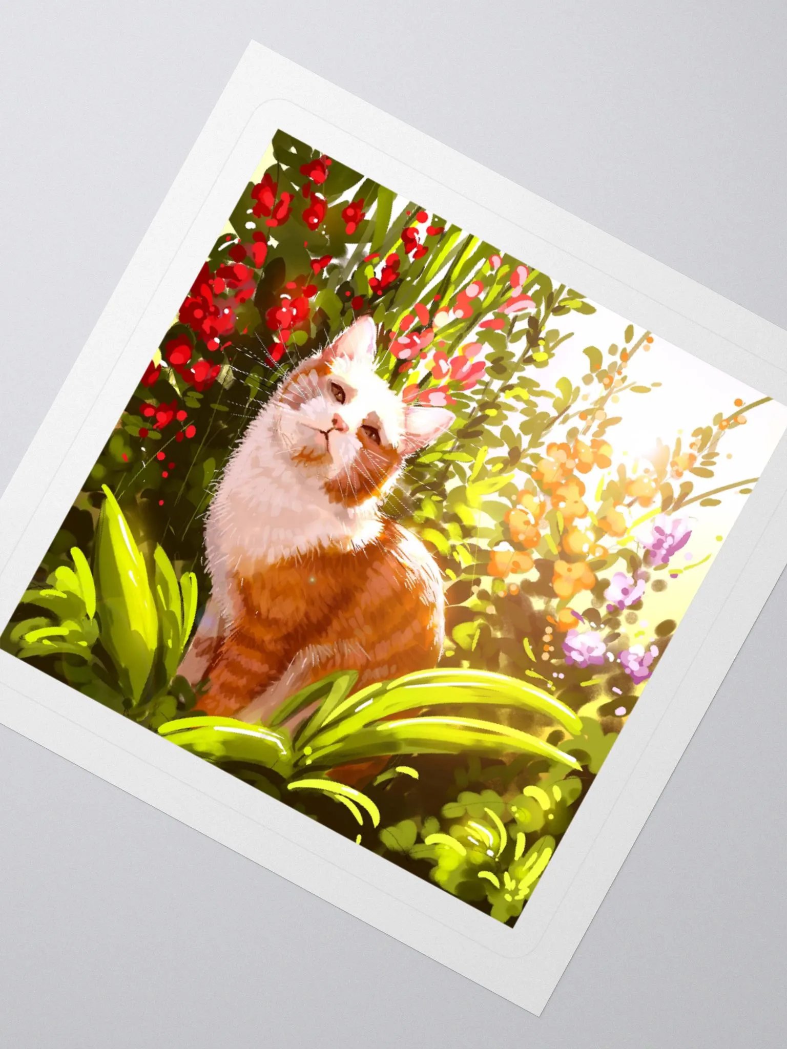 Cat in the garden sticker product image (3)