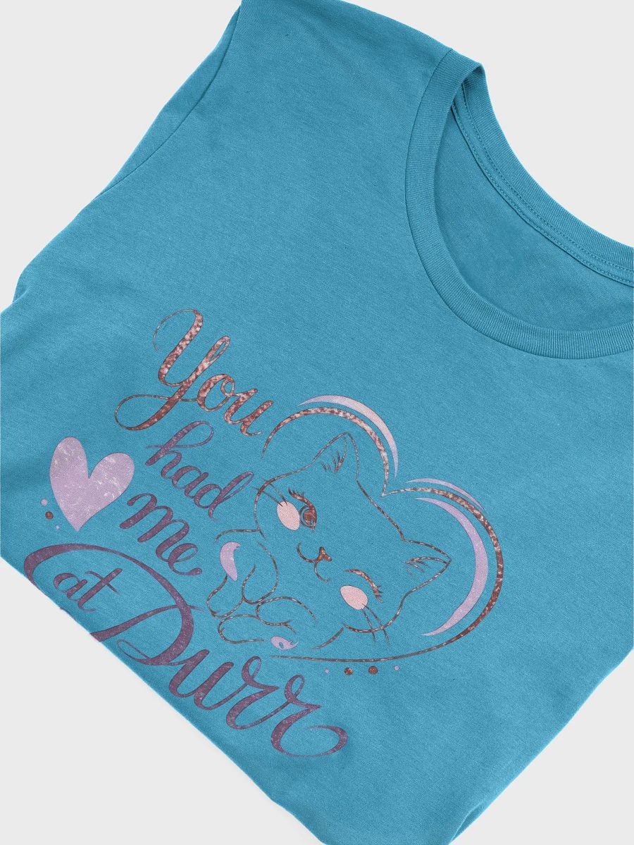 You Had Me at Purr – Cute Glitter Cat Valentine’s Day T-Shirt product image (3)