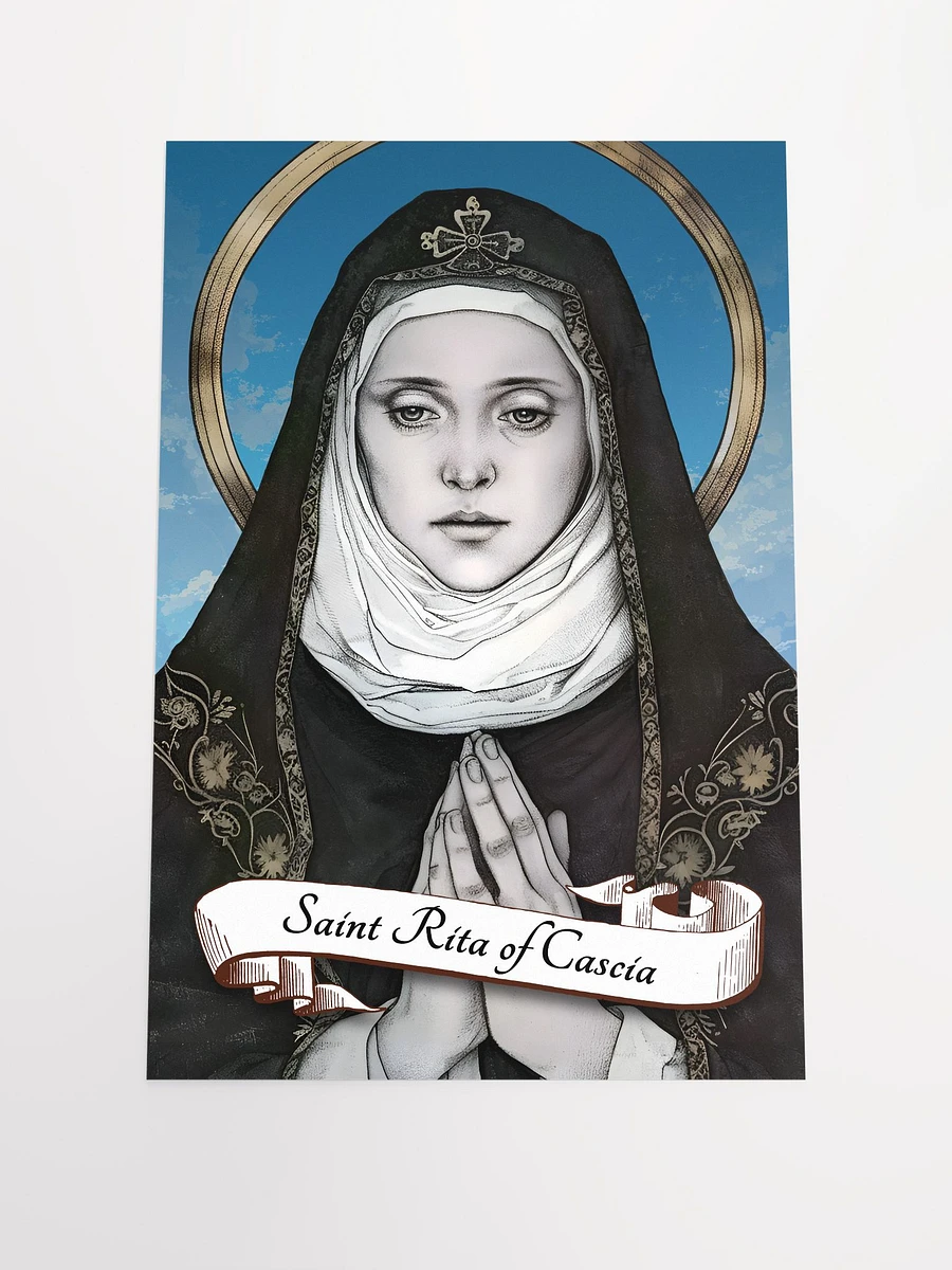 Saint Rita of Cascia Patron Saint of Difficult Marriages, Lost Causes, Abuse Victims, Parenthood, Widows, Sterility, Loneliness, Baseball, Matte Poster product image (3)