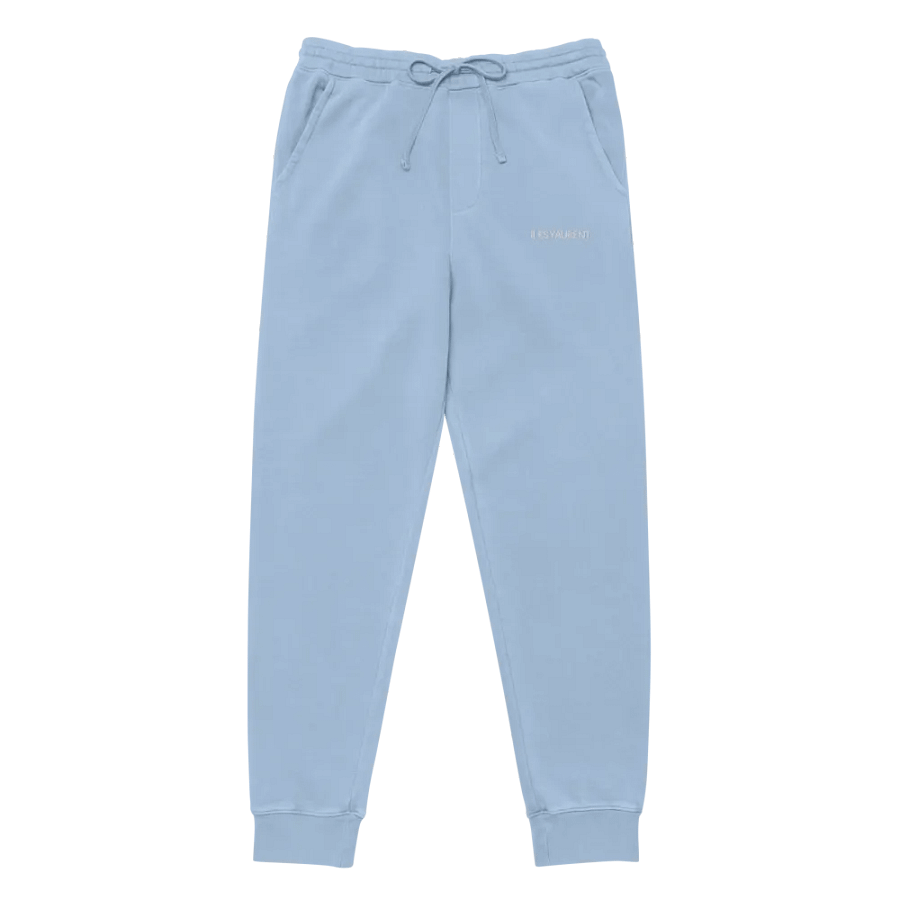 ILES YAURENT © Pantalone celeste nebbia in cotone con motivo ricamato product image (2)