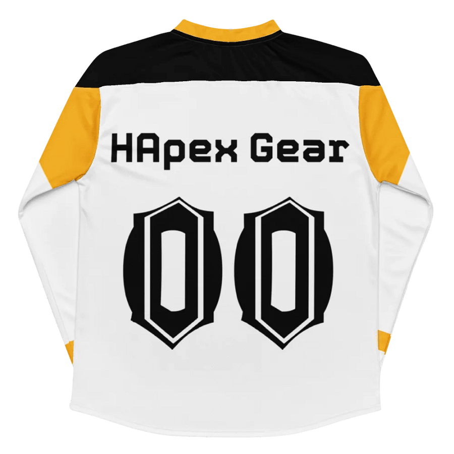 Recycled Hockey Fan Jersey - White - Black HApex Gear Black Logo product image (10)