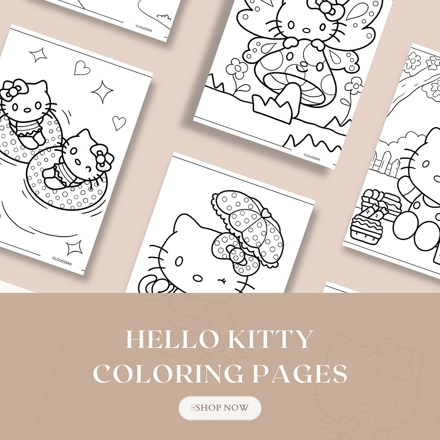 Hello kitty coloring pages with over 68 pages product image (3)