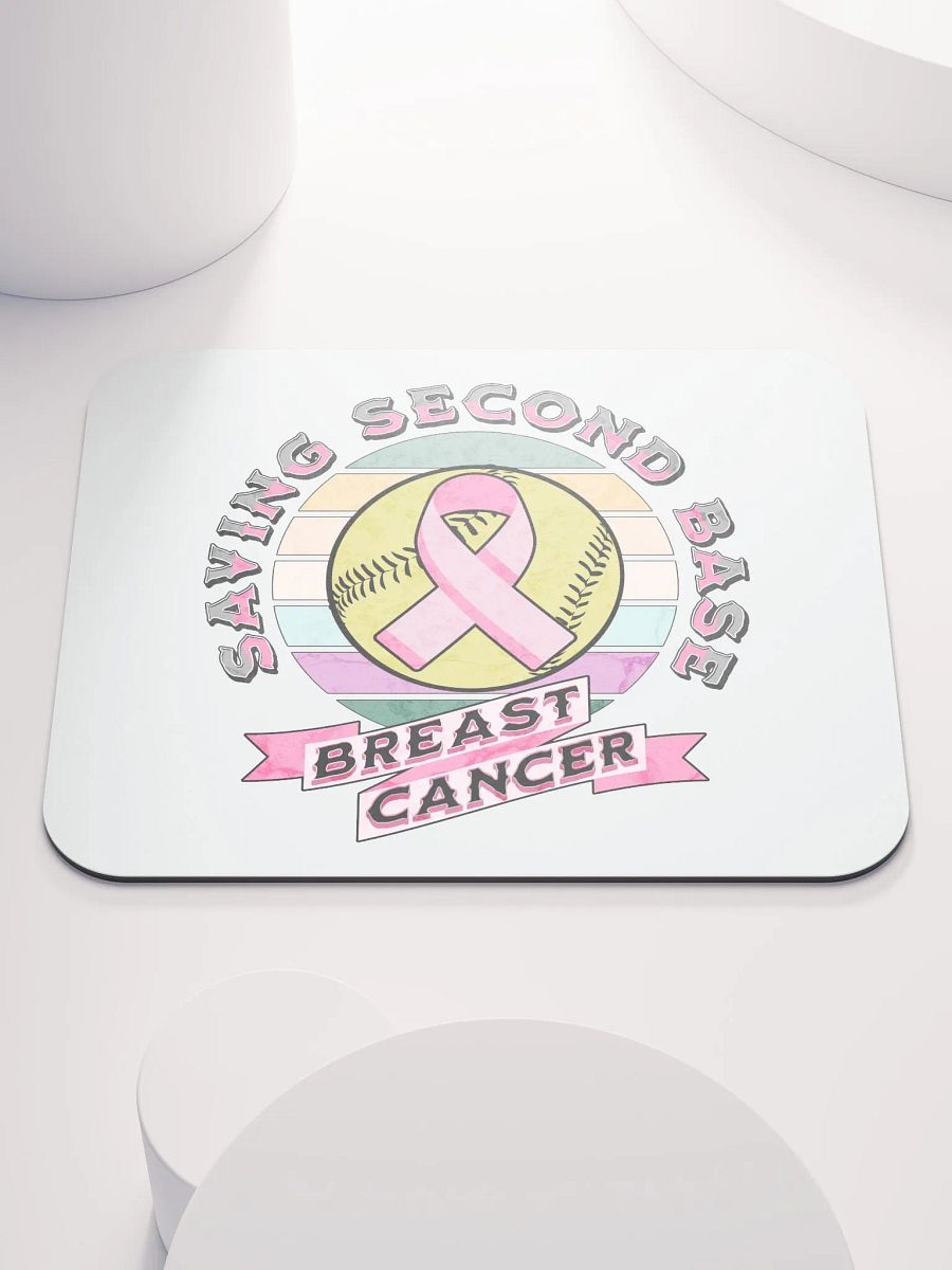 Saving Second Base Breast Cancer Softball Mouse Pad product image (2)