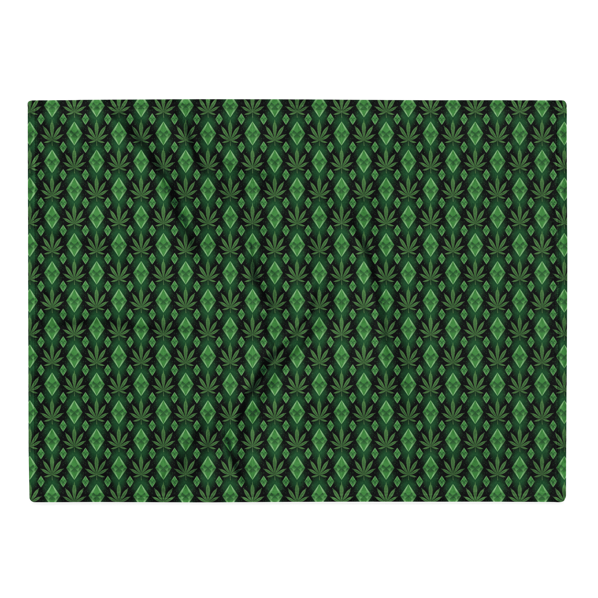 Cannabis & Diamond - High-Quality Throw Blanket – Plush Green Vibe Wrap product image (3)