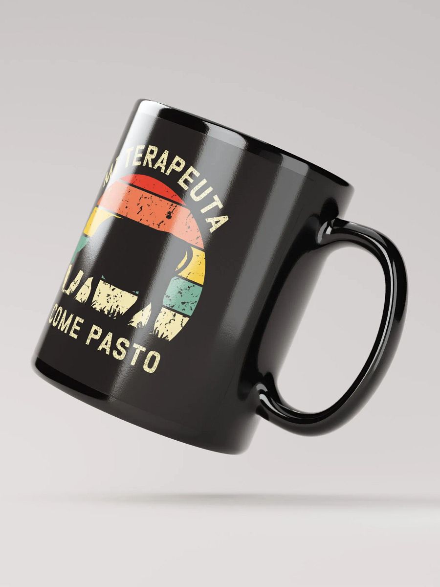"Mi terapeuta come pasto-Vaca" Mug negro product image (3)