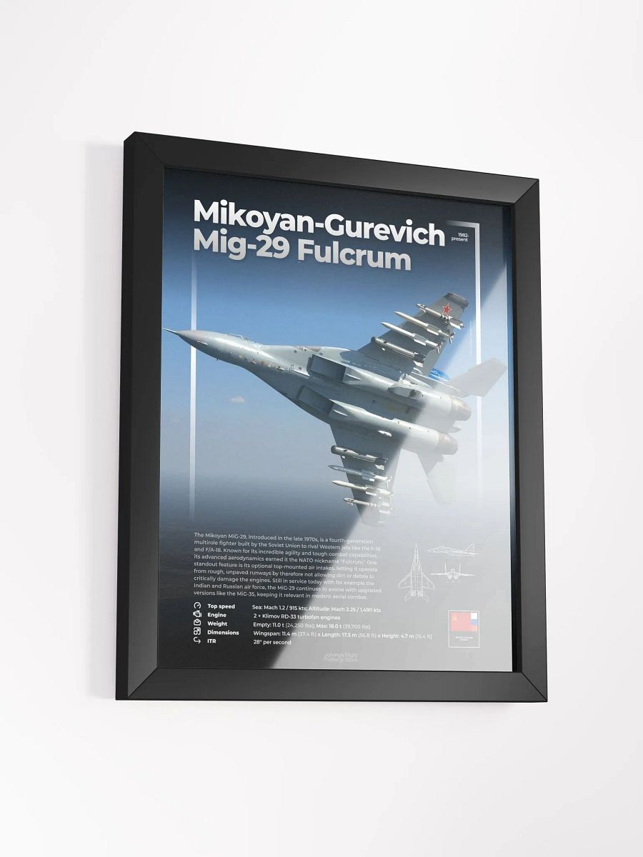 Mikoyan-Gurevich Mig-29 Fulcrum Aviation Spec Poster product image (4)