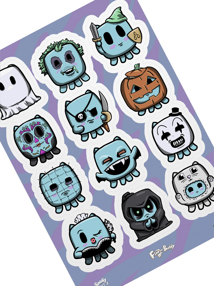 Floody Buddy Sticker Sheet 2 - Spooky Halloween product image (1)