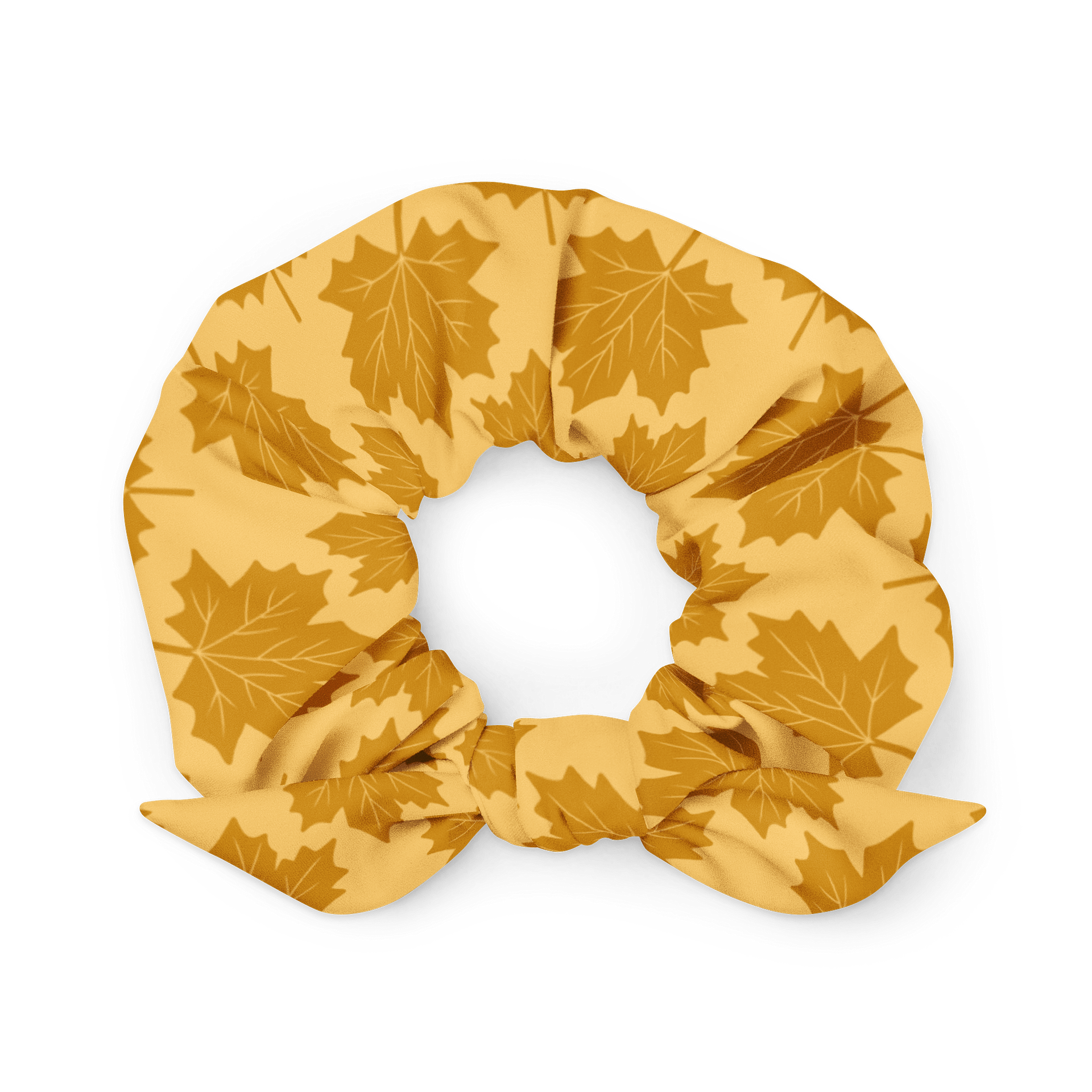 Autumn Leaves Scrunchie – Cozy Boho Hair Tie with Fall Pattern product image (1)