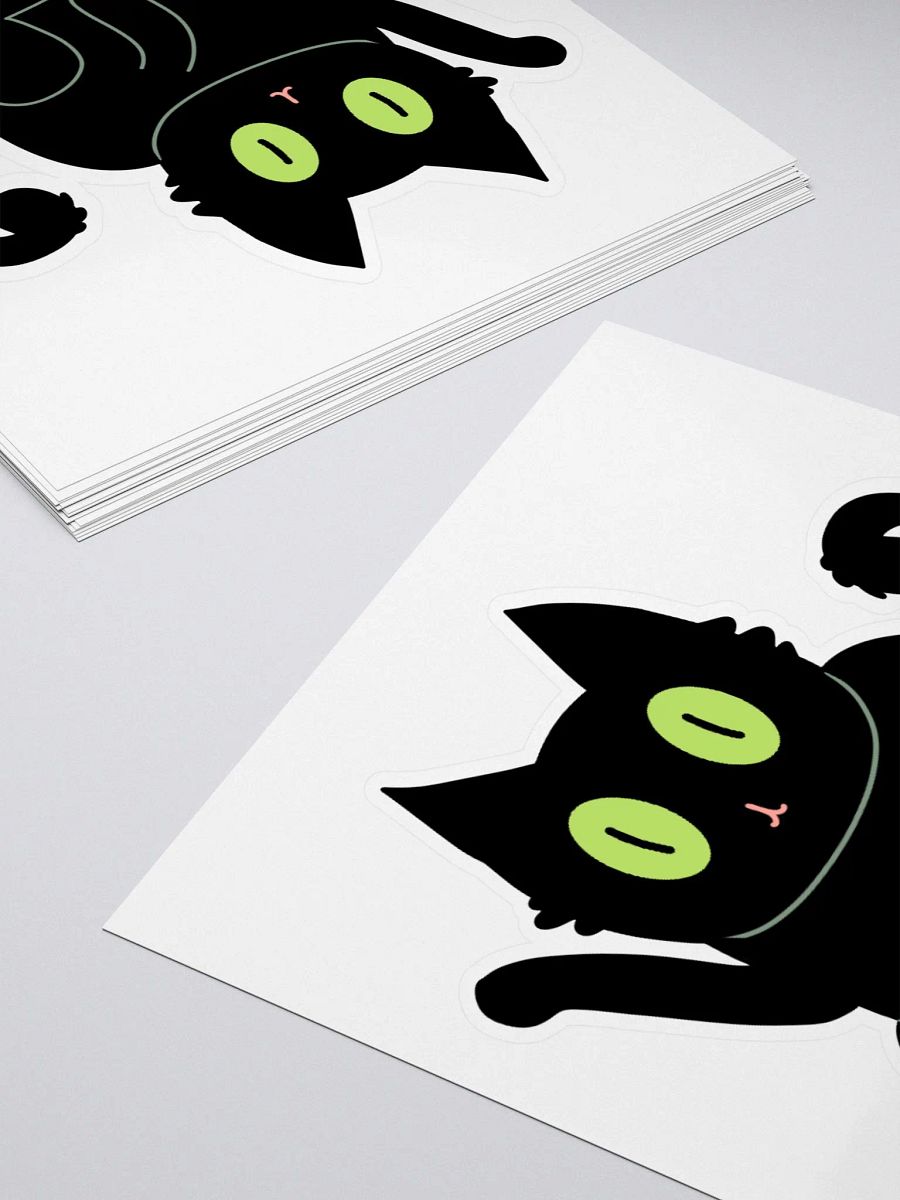 Waving Black Mistified Cat Sticker product image (4)
