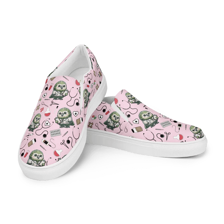 Cute Medical Kakapo Slip-On Canvas Shoes (Pink) product image (1)