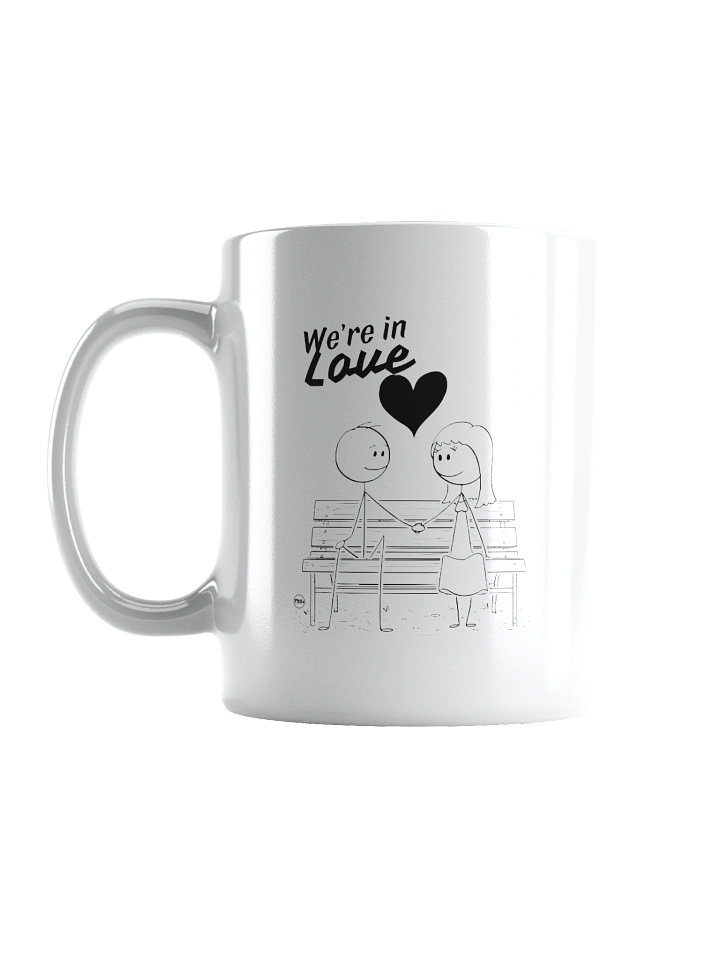 We’re in LOVE – Sweet Stick Figure Couple on Park Bench Mug product image (3)