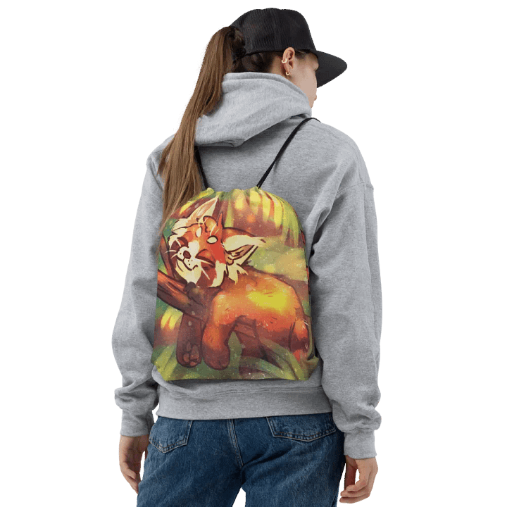 Serene Red Panda Drawstring Bag product image (2)