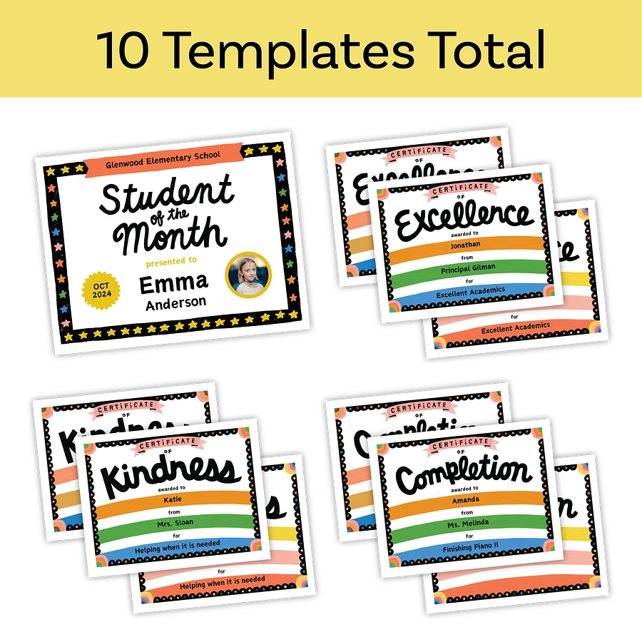 School Certificate Bundle Digital Download | Edit in Canva product image (2)