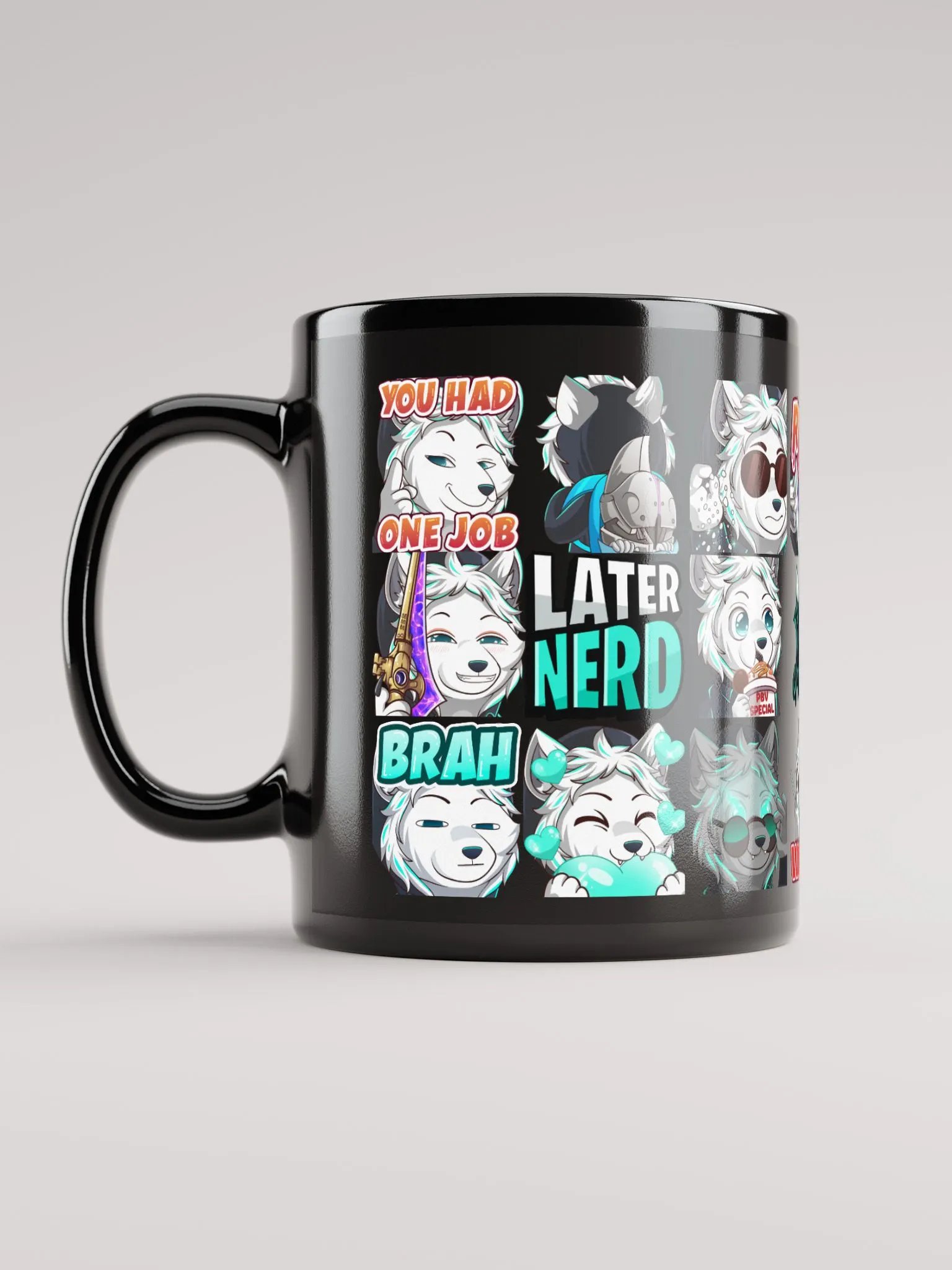 OptiMyztic Emote Mug (Solid Black) product image (1)