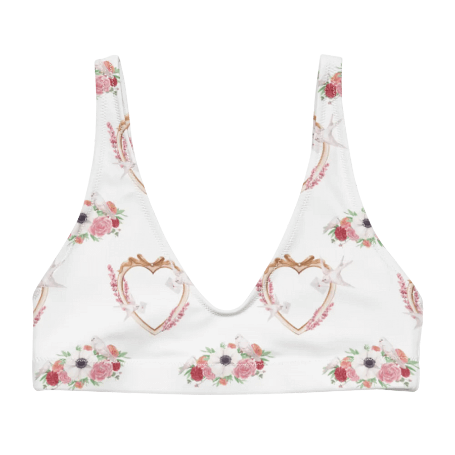 Watercolour Floral Pattern Padded Bikini Top - V5 product image (4)