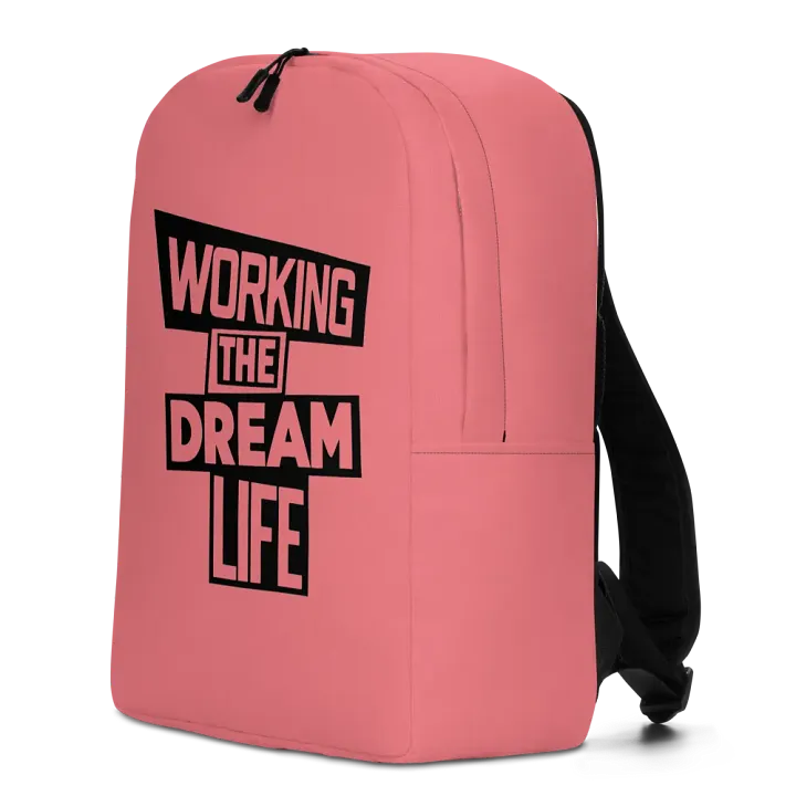 Work the Dream Life – Pink Minimalist All-Over Print Backpack for Work, Travel & Everyday Use product image (2)