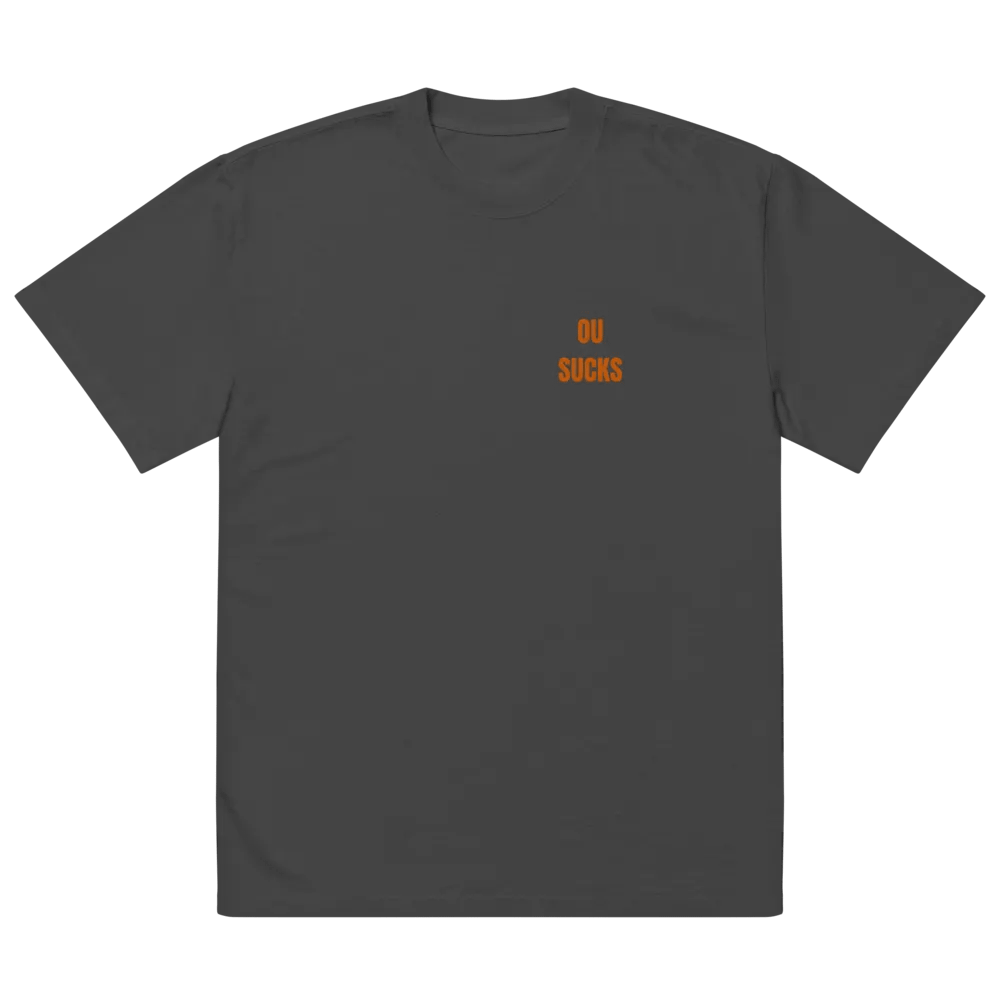 OU SUCKS Red River Rivalry Bold Statement Oversized T-Shirt product image (8)