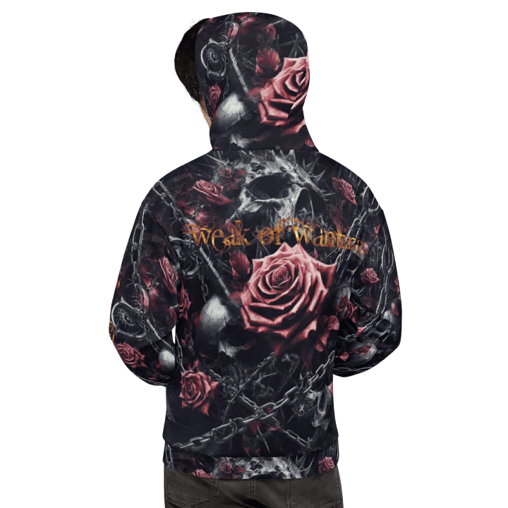 Weak Of Wanting Gothic Skull & Roses Fire Logo Hoodie (Front, Back & Sleeve Print) product image (2)
