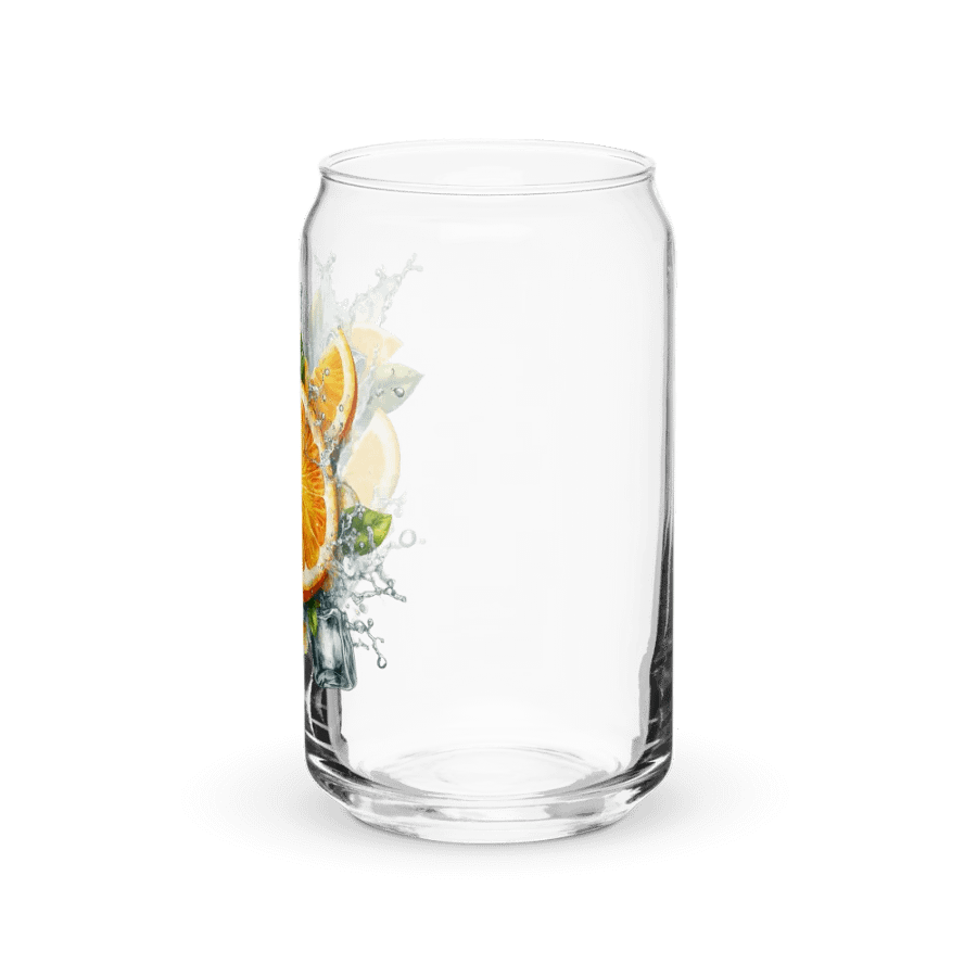 Orange fruit slices floating in the water, water and ice cubes design_04-Can-Shaped Glass product image (9)