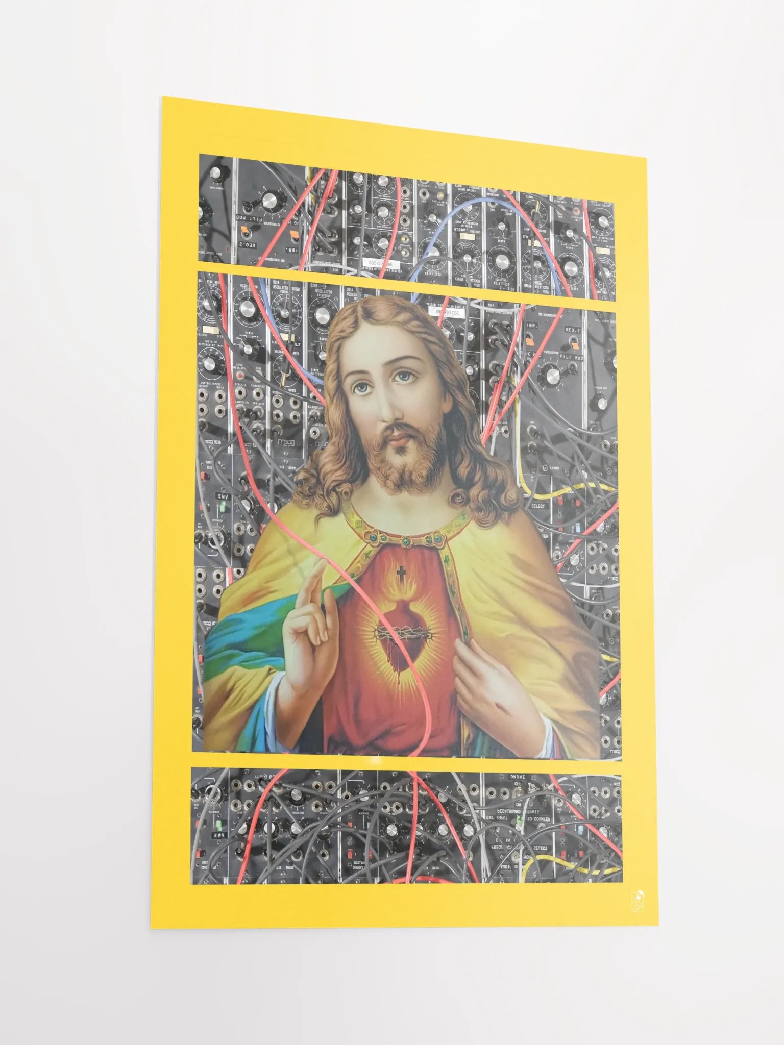 Jesus Christ Sacred Moog by Frank Fonik , Techno EDM Matte Paper Poster product image (1)
