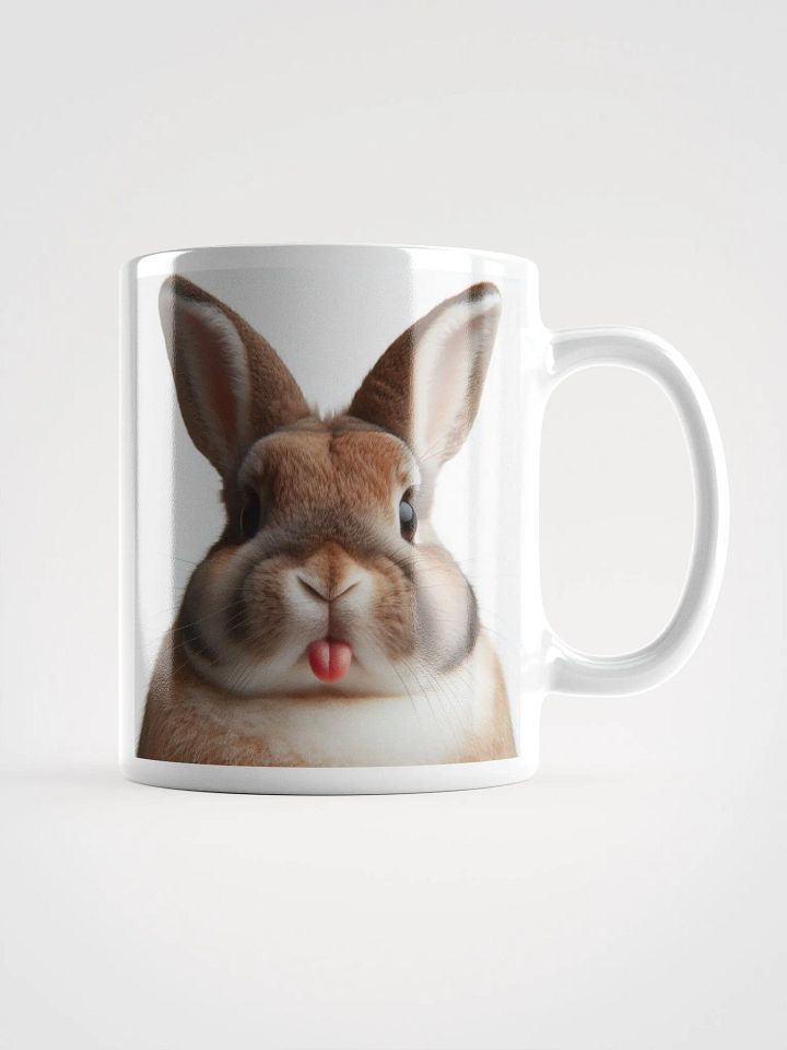 Rude Rabbit #Humorous Glossy Mug - White product image (1)