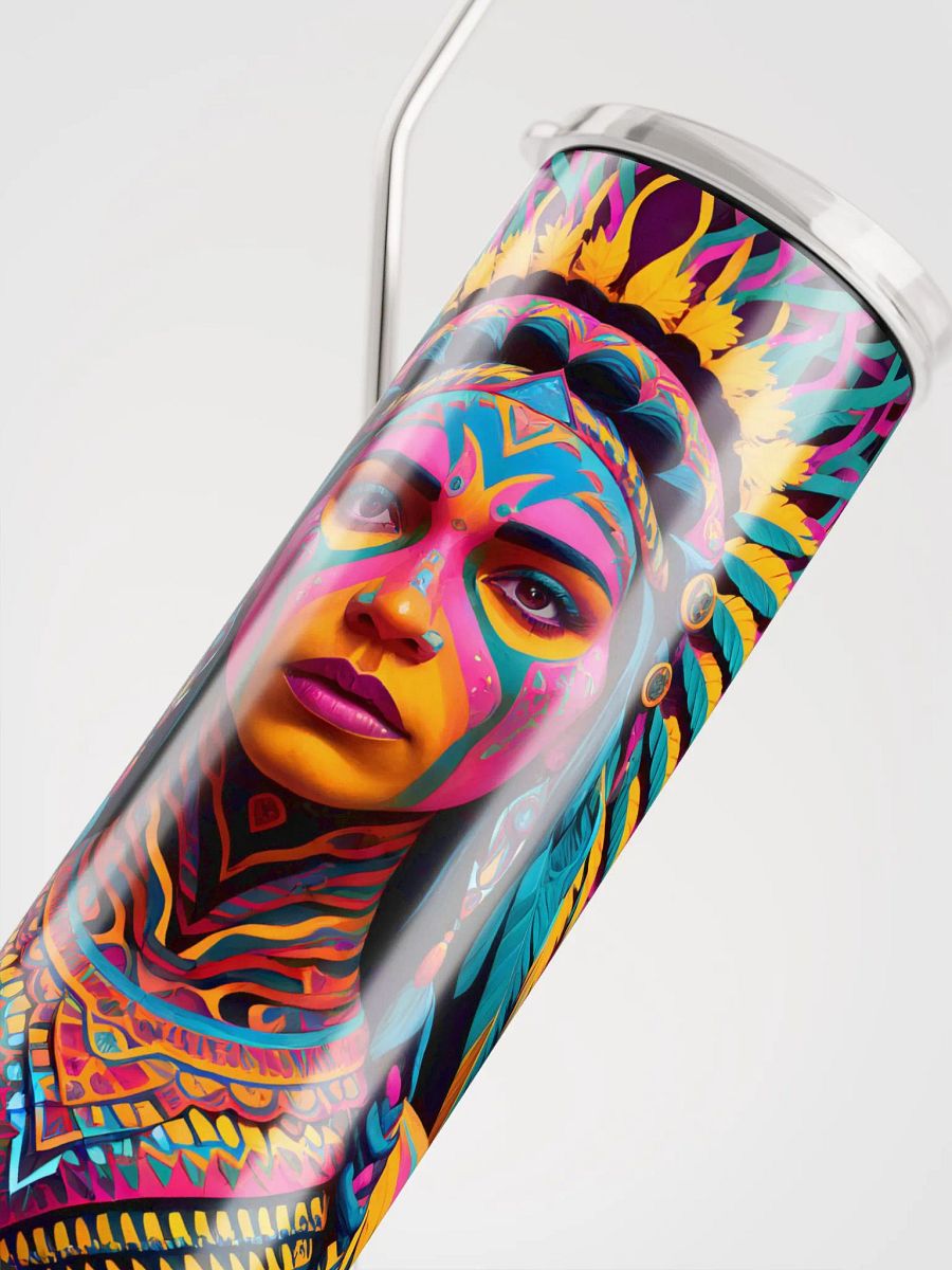 Vibrant Warrior Spirit, Yellow, Red, Blue, Pink Stainless Steel Tumbler product image (8)