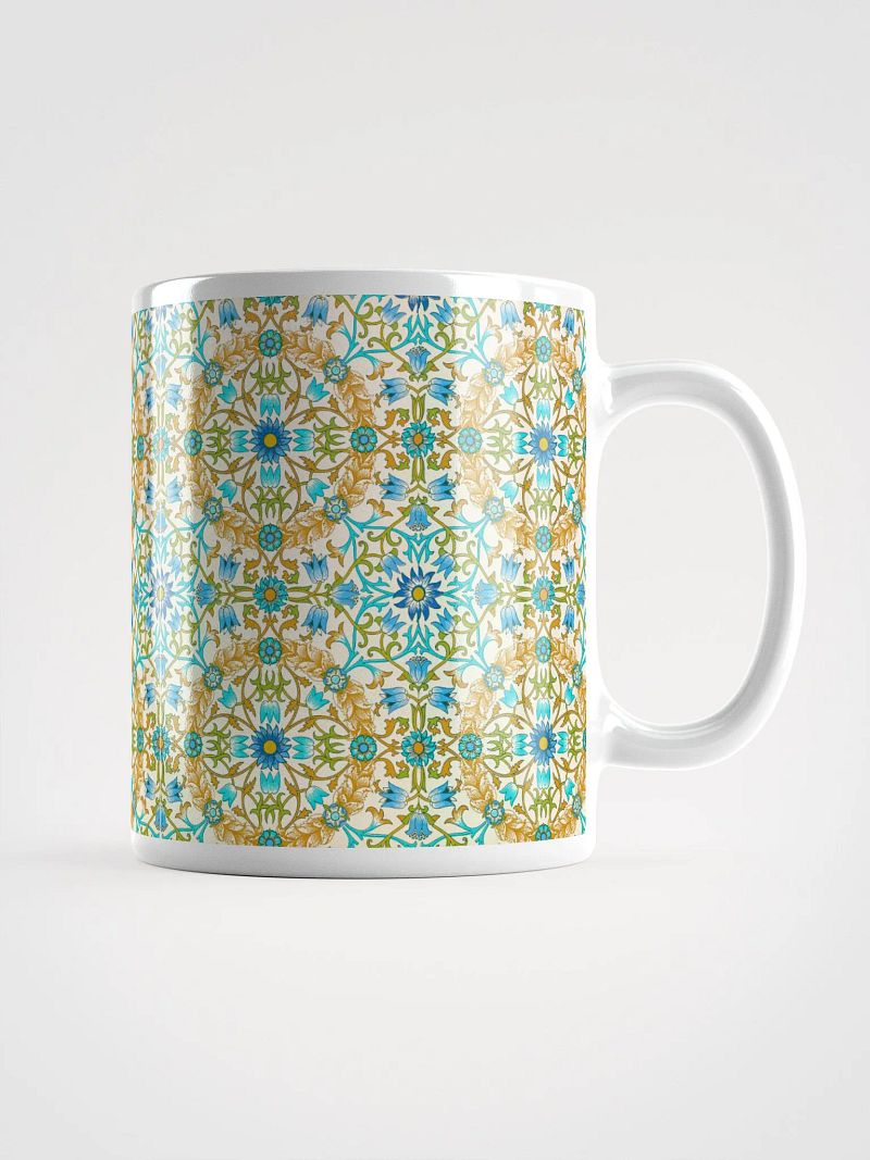 Vine Pattern White Glossy Mug