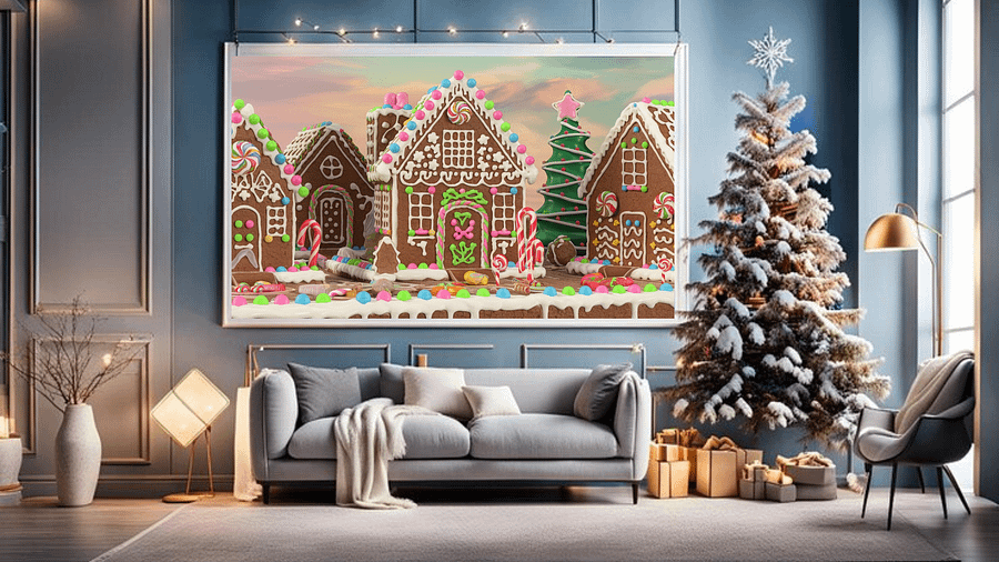 Gingerbread Cottage in Winter Wonderland – Frame TV product image (3)