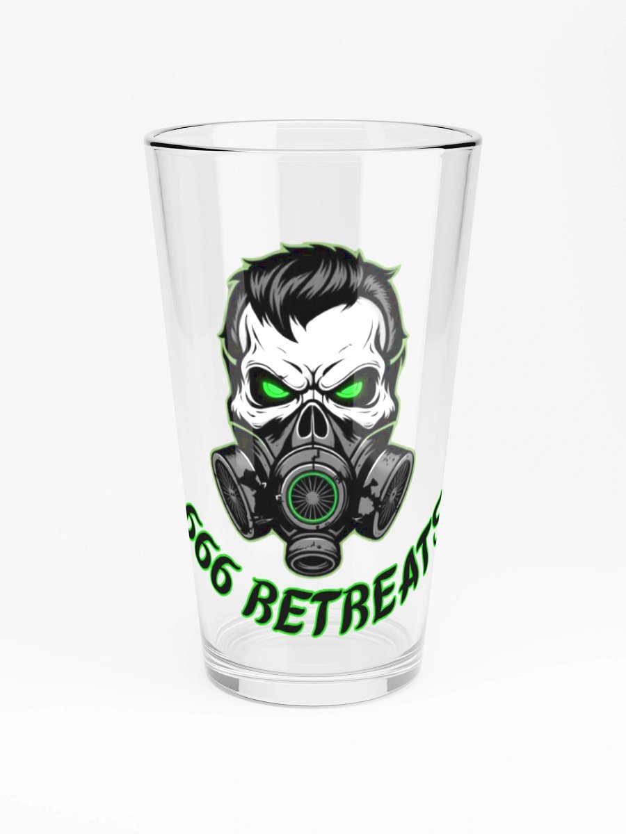666 Retreats Skull Gas Mask Pint Glass product image (3)