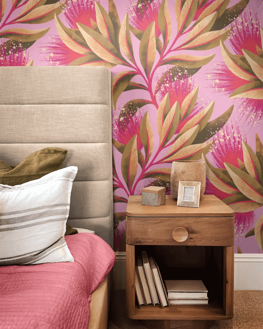 Wallpaper Mockup - Bedside with Wooden Table product image (5)